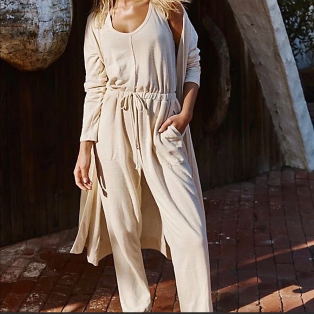Free People Cream Jumpsuit